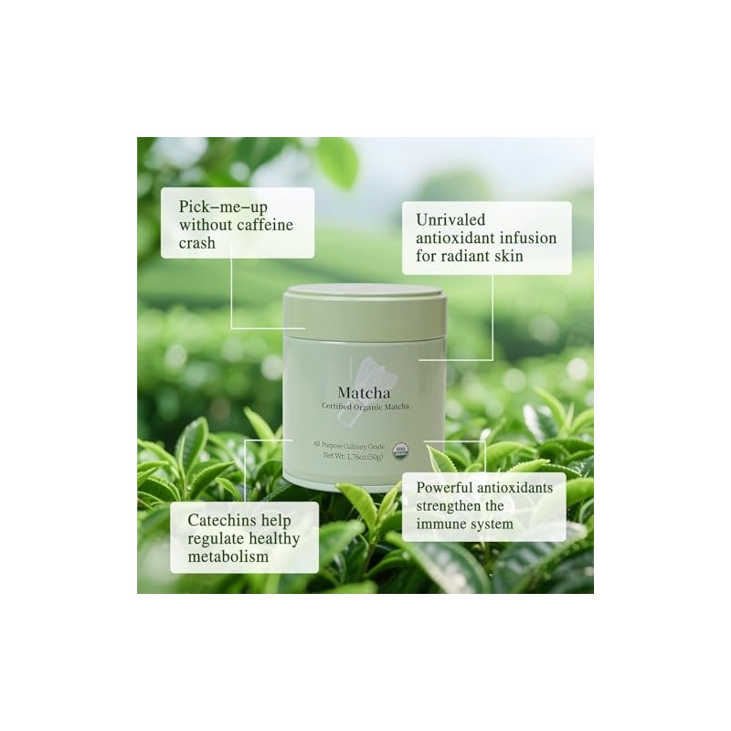 MatchAdmire Organic Culinary Grade Matcha Powder - Rich Flavor &