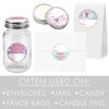 Valentine's Day Tag Stickers - Pink, Teal, Purple Love Theme