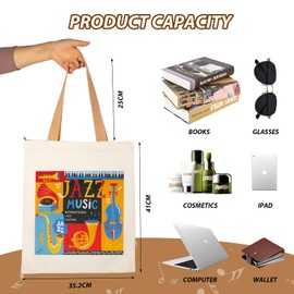 KingPoint Musical Note Tote Bag Shoulder Bag Women Tote Shopping Bag Big Capacity Casual Velvet Handbags for Music Lover Tote