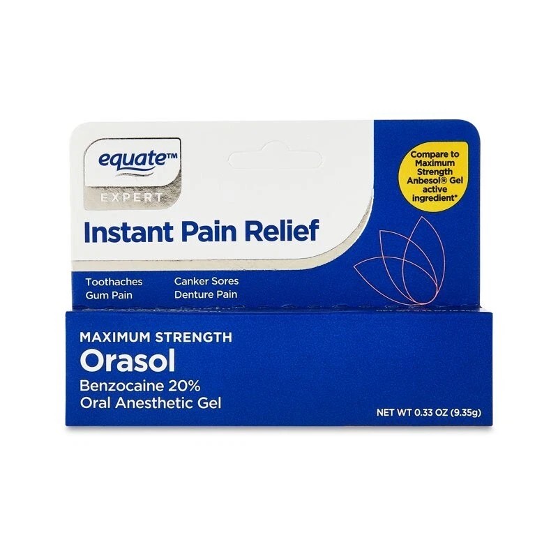 Equate Maximum Strength Benzocaine Orasol Oral Anesthetic Gel, 0.33 oz