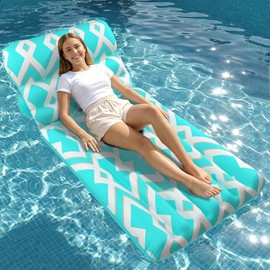 Jasonwell Inflatable Pool Float Adult - Ultra-Comfort Soft Fabric Pool Floaties Lounge Floats Floating Chair Raft with Adjustable Backrest Air Lounger Tanning Float for Pool Beach Party