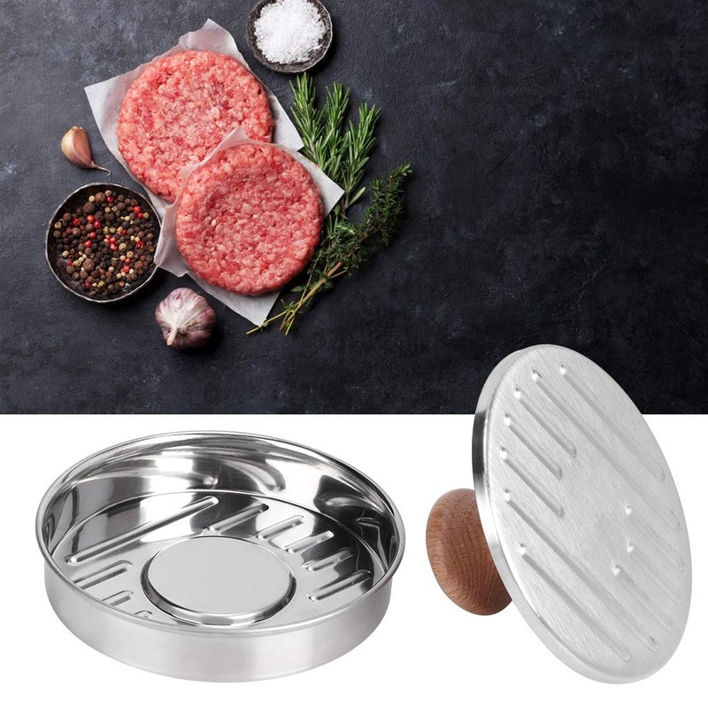 Fdit - Juego de 2 moldes antiadherentes para hamburguesas de