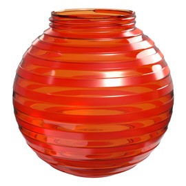 KastLite 6" Globe Light Bulb Cover with 3.25" Threaded Screw-in Neck - Acrylic Plastic Replacement for Ceiling Lamp Shades, Outdoor Mood Lighting Fixtures & Camper Awning Lights - Orange, Striped