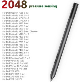 Active Pen for Dell PN557W,PN556W for Latitude 5300 5310 7210 9410 9510 7389 7285 5289 5285 5290 5300 7200 7400 XPS 15(9575) 9365 2-in-1 Tablet
