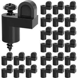 24 Pack 3/8 in Nylon Window Screen Clip with Screws Offset Window Clips for Fastens Winter Window Screens, Storm Windows, Storm Panels, Screen Door Clips with 24 Screws (Black)