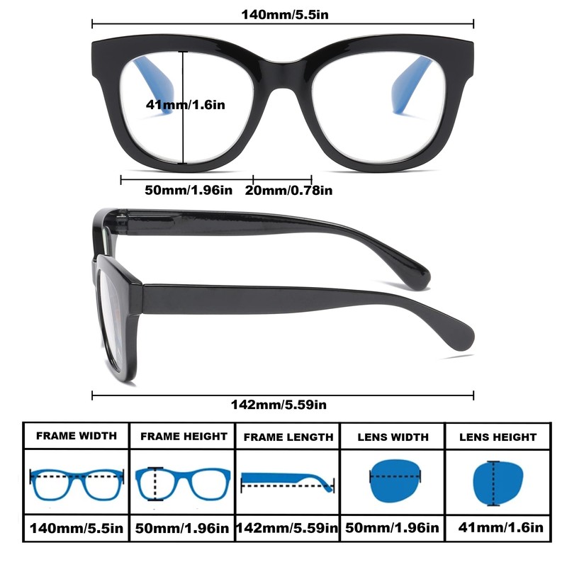 Oversized Reading Glasses For Women Blue Light Blocking Computer Readers