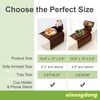 aisongdong Couch Cup Holder,Bamboo Couch Arm Tray with 360° Rotating