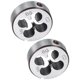TA-VIGOR 2pcs M6 x 1.0 Metric Adjustable Threading Die, Alloy Tool Steel Right Hand Round Die for Processing, Correcting or Cleaning External Threads (Metal, Plastic)