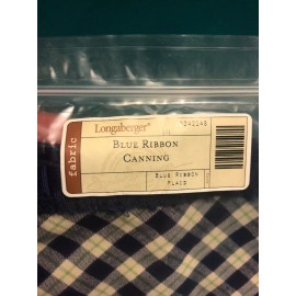 Longaberger Liner Blue Ribbon Canning Blue Ribbon Plaid NIP Fabric New