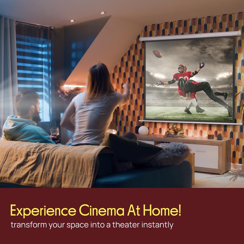 Pyle 84" Motorized Projector Screen – Matte White 4:3 Format,