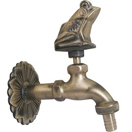 TINTON LIFE Decorative outdoor garden faucet retro brass water hose Tap wall Mounted for 1/2" Inches Hose,Frog