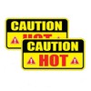 2Pack Caution Hot Decal Self Adhesive Sticker for ‌Car Machine