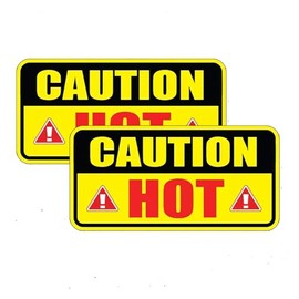 2Pack Caution Hot Decal Self Adhesive Sticker for ‌Car Machine Warning Burner Surface Do not Touch