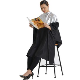 SMARTHAIR Professional Salon Cape Polyester Haircut Apron Shampoo & Chemical Resistant Haircut Cape,54”x62” (Black)