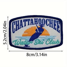 Ssyuysto 5Pcs Chattahoochee Water Ski Club Iron on Patches Vintage Lake Life Skier Georgia Alabama River Embroidered Appliques Decor for Clothing Jackets Jeans Backpacks Trucker Hats Bags DIY Repair