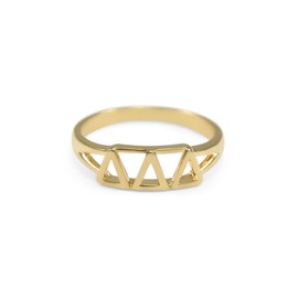 The Collegiate Standard Delta Delta Delta 14k Gold Plated Sorority Ring with Greek letters
