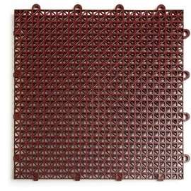 Brick Red Cross Rib 12" x 12" Tiles (24-Pack)