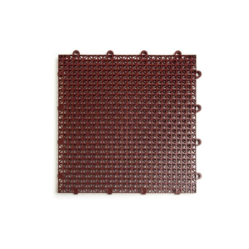 Brick Red Cross Rib 12" x 12" Tiles (24-Pack)