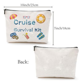 CREATCABIN Cruise Survival Kit, Canvas Makeup Bags, Travel Cosmetic Bag, Multi-Purpose Case, Iron-On Zip Bag, Purse, Toiletry Bag, Portable For, Nurse, Gifts, 25 x 18 cm