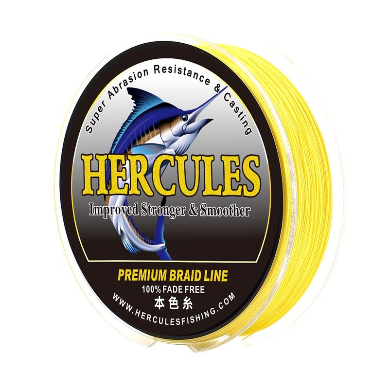 HERCULES Fade-Resistant Braided PE Fishing Line, 4 Strands, Long Casts,