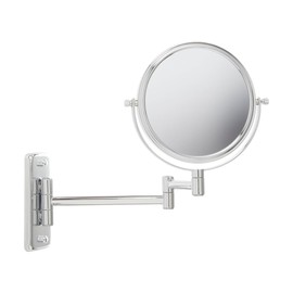 JERDON 6-Inch Two-Sided Swivel Wall Mount Mirror - Makeup Mirror with 5X Magnification & 10-inch Wall Extension - Chrome Finish - Model JP7508C