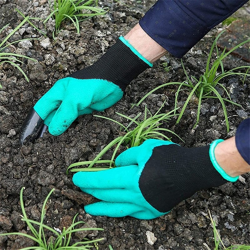 4/8 Hand Claw ABS Plastic Garden Rubber Gloves Gardening Digging