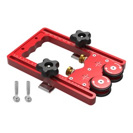 Double Wheel Bearing Stock Roller with Sliding Block, 160mm Rail Table Saw Jig Roller for Woodworking Stock Roller Guides Table Saw Feeder (1)