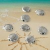 exceptionalbeauty 20 Tibetan Antiqued Silver 9x8mm Two Sided Ocean Clam