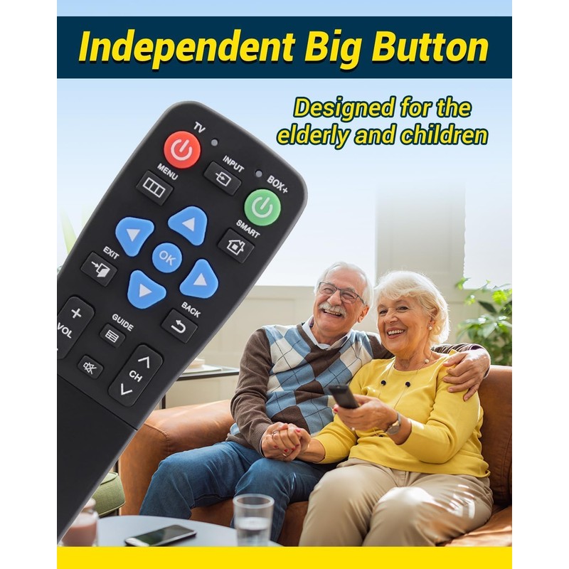 Universal Big Button Remote for Seniors - Easy Use TV