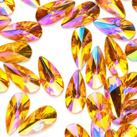 VADQZA - 100 joyas de diamantes de imitación grandes de 18 x 9 mm, color AB para manualidades, piedras preciosas con espalda plana, piedras preciosas para manualidades, vestidos, decoración de fiesta
