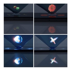 CoCreators 360 Virtual Reality Mini 3D Holographic Projection Pyramid with Suction cup for any Smartphone or Tablet Value Pack