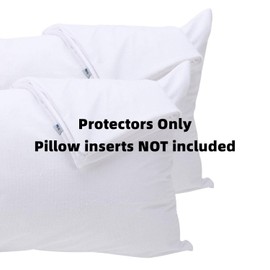 Kingnex 4 Pack Feather Proof Pillow Protectors King Size with Zipper - Waterproof - Down Proof - Bamboo Viscose Terry Surface