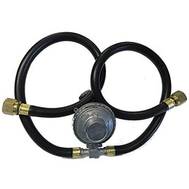 Grill Gear Gas Grill Dual LP Propane Gas Hose and with Vertical Gas Regulator Assembly