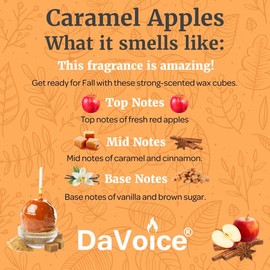 Fall Wax Melts Wax Cubes Soy Wax Blend Melt - Caramel Apple Cinnamon Wax Melts Fall Scents Long Lasting - Fall Scented Wax Melts (Caramel Apples, 2.2 oz, 6 Cubes)
