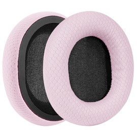 Geekria Comfort Mesh Fabric Replacement Ear Pads for OneOdio A70, A71 Headphones Ear Cushions, Headset Earpads, Ear Cups Cover Repair Parts (Pink)