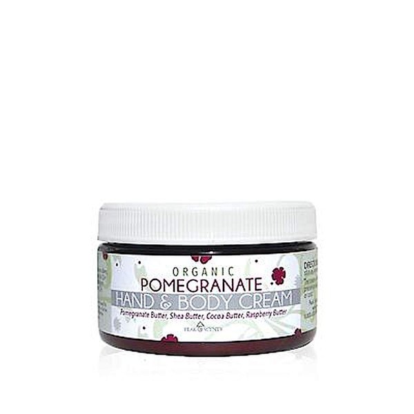 Peak Scents Organic Rose Phyto3 Pomegranate Hand and Body Cream - Plant-Based Lotion, Antioxidant-Rich, Vitamin C & E - Brightening and Repairing Cream - Soothes Inflammation and Hydrates Skin (8oz)