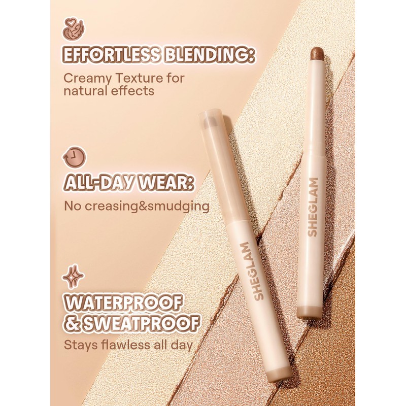 SHEGLAM Creamsicle Eyeshadow Stick Lightweight, Buildable Formula Easily Blendable and