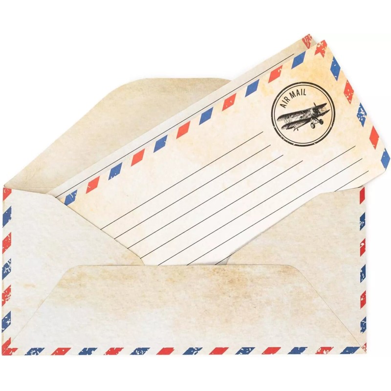Bargain Paradise 50 Pack Airmail Envelopes -Blue Airmail Envelopes- Air