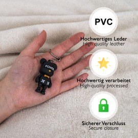 Perfekto24 Key Ring Bear – Key Chain – Pet Key Ring – Car Key Ring – Bear Motifs, black