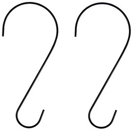 RuiLing 2-Pack 12 Inch Black Coating Metal Tree Branch Hook/Garden Hooks/S Hooks for Hanging Plants, Bird Feeders, Baskets, Lanterns and Ornaments, and More.