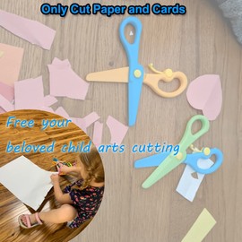 4 Pcs Children Safety Scissors, Pre-School Art Craft Scissors for Preschool Training and Games, ABS Plastic Scissors, Only for Paper and Cards