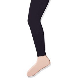Jefferies Socks Little Girls' Cotton Footless Tights with Scalloped Edge, Navy Blue, 6-8 Years
