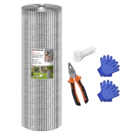 HOPERAN Hardware Cloth 1/2 Inch 48 x 100 ft - 19 Gauge Chicken Wire Fencing, Galvanized Wire Mesh Roll, Welded Wire Fence, Chicken Coop Wire Fence Gopher Wire Rabbit Wire Poultry Netting Cage