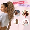 HOOJIH Ponytail Extension, Curly Wavy Drawstring Ponytail Hair Extensions Extra