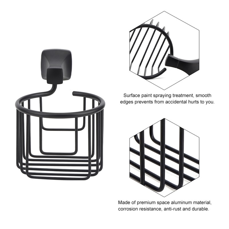 Space Aluminum Wall Mounted Toilet Paper Holder Basket Tissue Organizer
