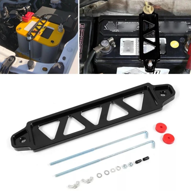 Unbranded Universal Aluminum Car Battery Tie Down Holder Mount Bracket