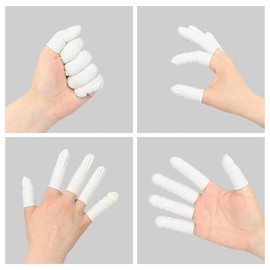 YancLife Pack of 300 Latex Finger Cots, Finger Protection, Waterproof Finger Cots Thumb Protection, Finger Sleeves, Finger Bandages, Finger Protective Cap for Tattoo, Beauty, Cleaning, Jewellery,