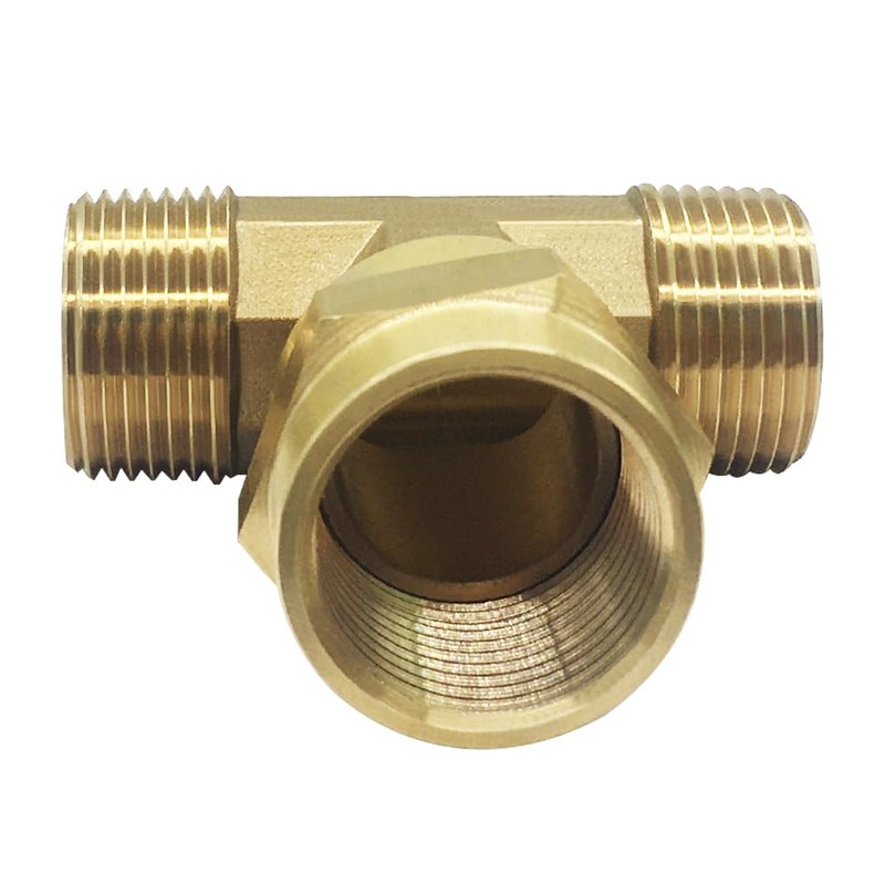 Joywayus 3/4 Inch NPT Brass Pipe Fitting Barstock Tee 3