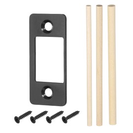 uxcell 1 Set Door Strike Plate, 57mm x 25.4mm Stainless Steel Latch Deadbolt Replacement Lock Strike Plate for Door Frame Door Jamb Reinforcement, Black