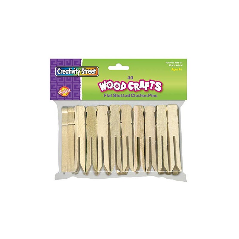 Chenille Kraft Natural Flat-Slotted Clothespins (CKC368501)